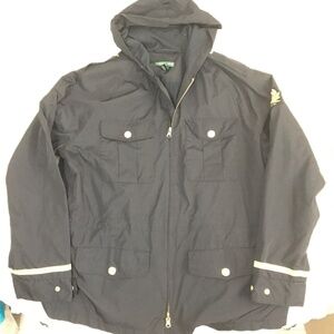 RALPH LAUREN JEAN COMPANY VINTAGE WINDBREAKER/RAIN JACKET SIZE XL BLACK